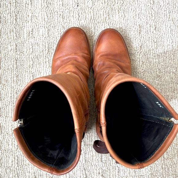 Georgina Goodman Billy Lace Up Mid Shaft Block Heel Cognac Brown Ankle Boots 6.5 - Picture 10 of 13